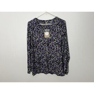 NWT Soya Concept Felicity Blouse Size Large Purple Floral